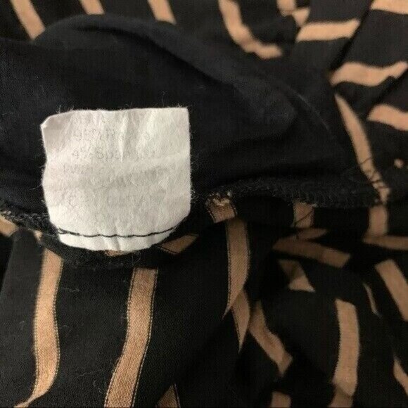 Bailey 44 Striped Bodycon Dress Small Brown Black 34 Sleeve Office Stretch - Picture 6 of 6